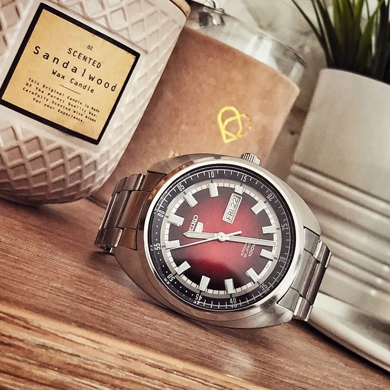 Seiko 5 Sports Turtle Automatic Red Dial Men’s Watch- SRPB17k1